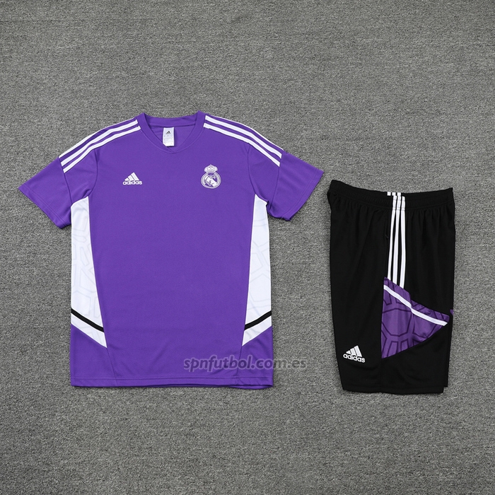 Chandal del Real Madrid Manga Corta 2022-2023 Purpura - Pantalon Corto